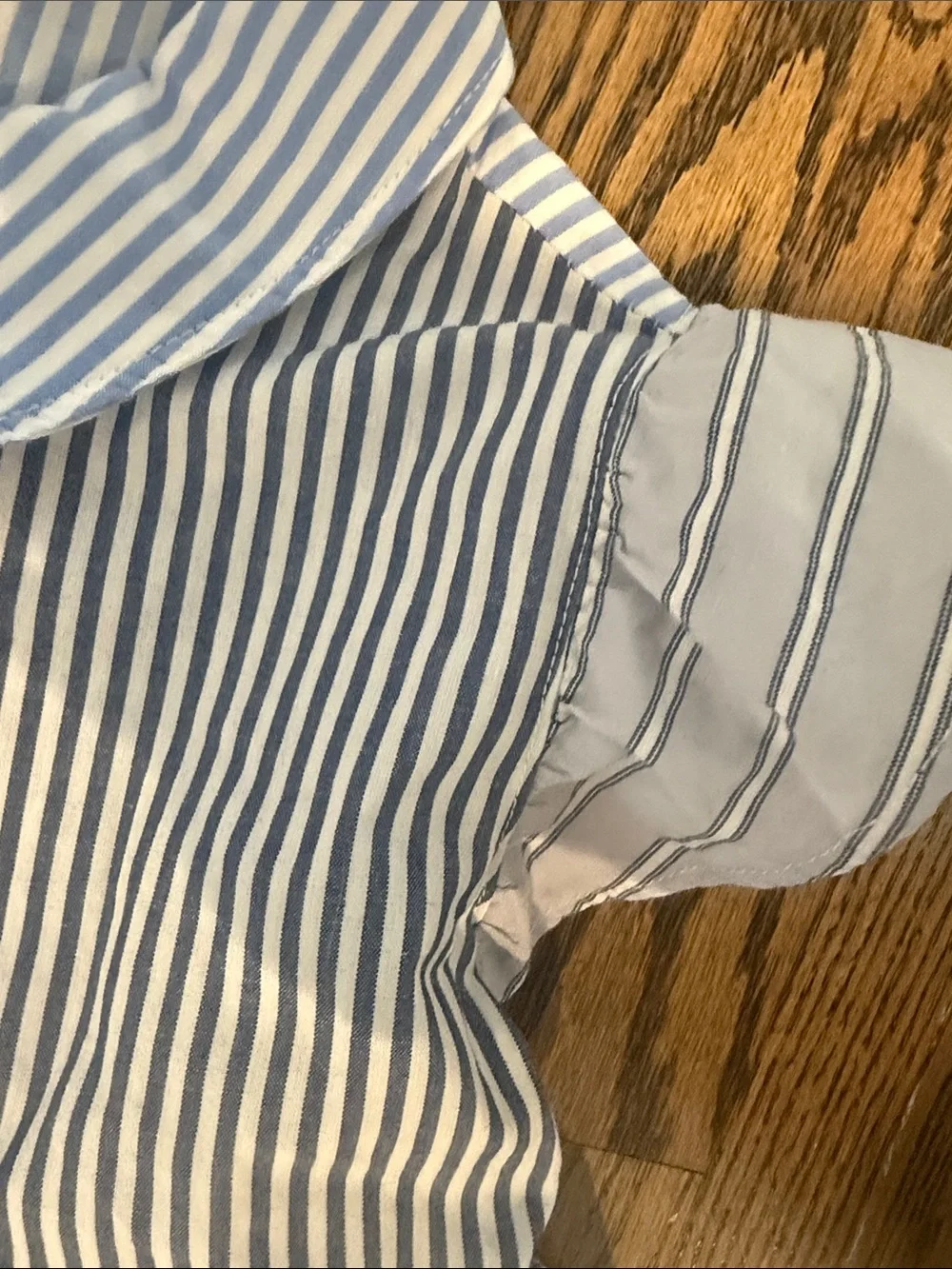 GAP Girls' Blue and White Striped Tiered Button-Front Dress